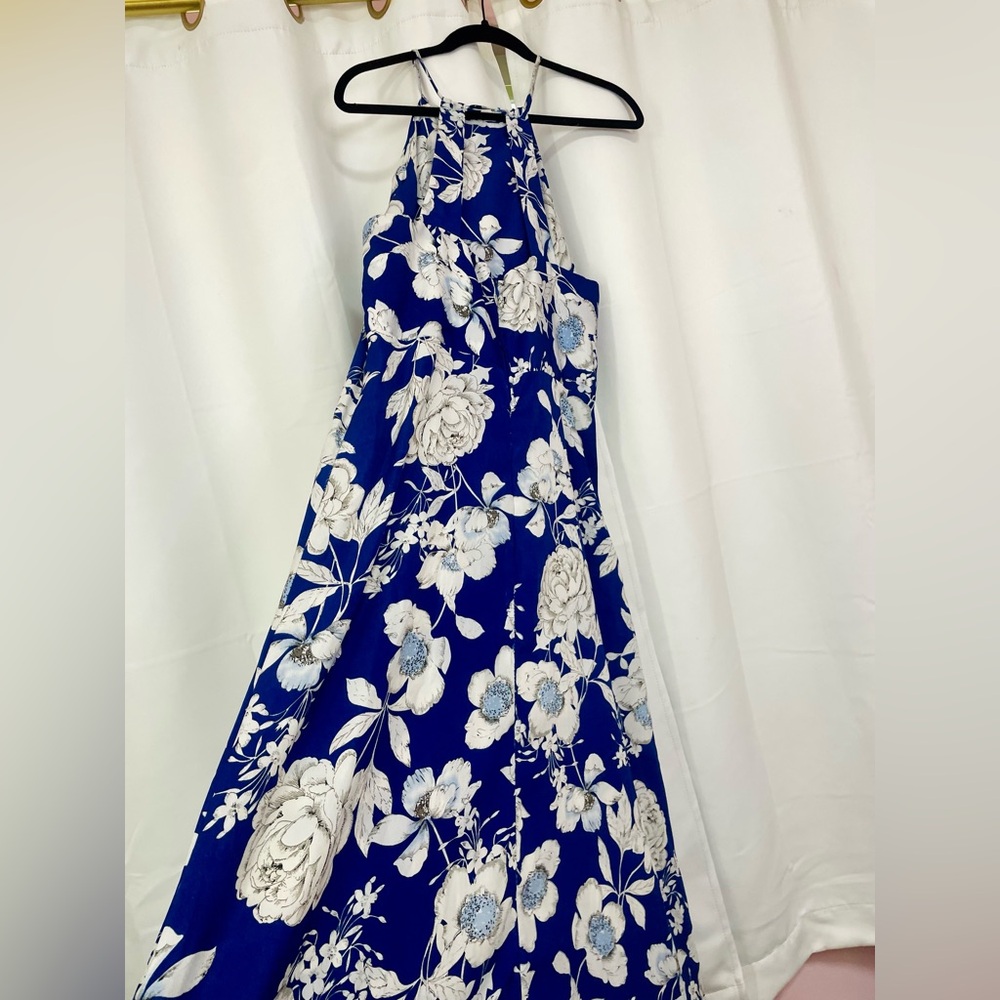 Royal Blue Floral Maxi Dress